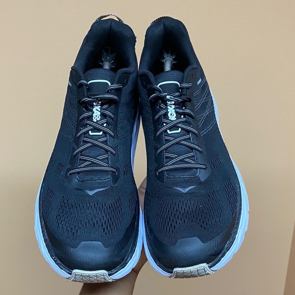 Hoka One One Clifton 6 Men’s Running Sneakers Black And White Size 14 - Picture 12 of 16
